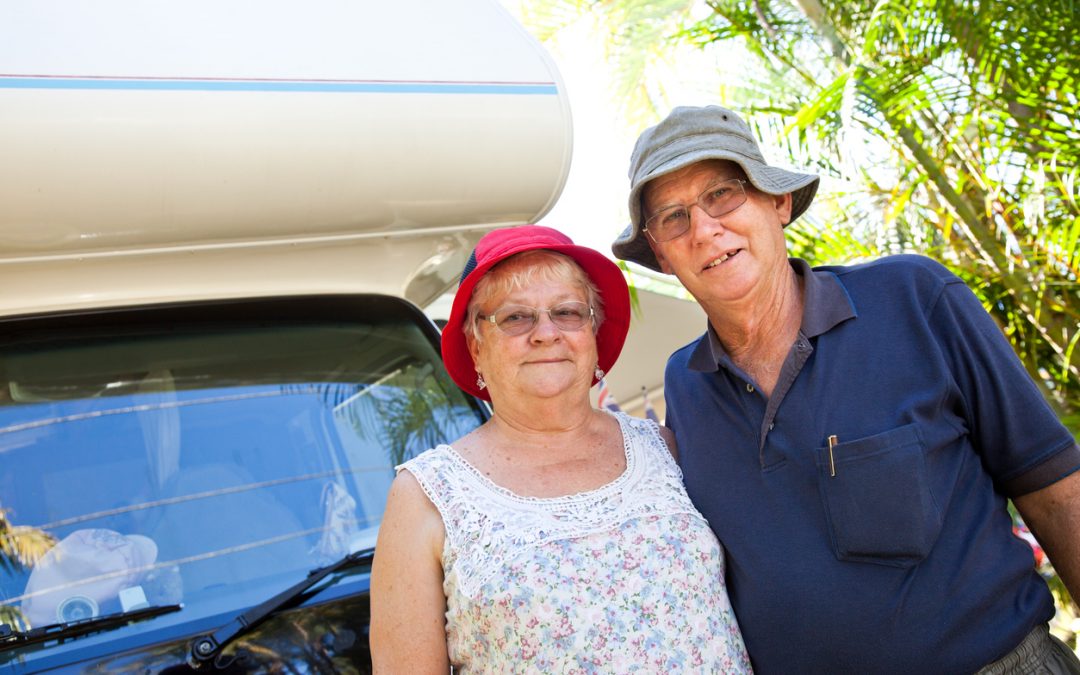 Seniors Couple with RV Motorhome