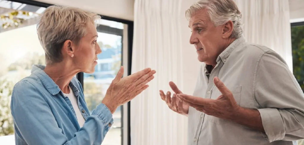 Couple arguing about money in retirement